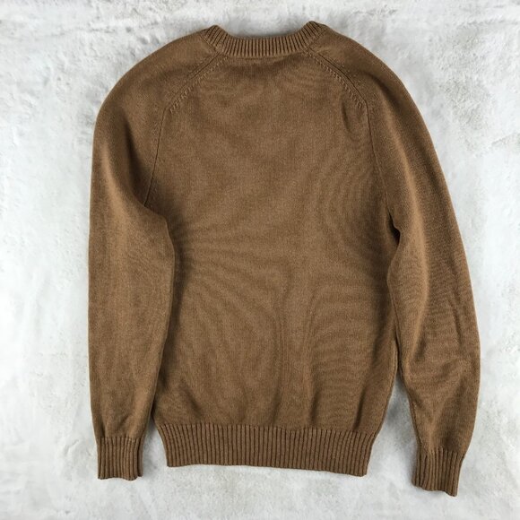 Men's J. CREW Heritage cotton crewneck sweater Camel Beige XS - Picture 5 of 6